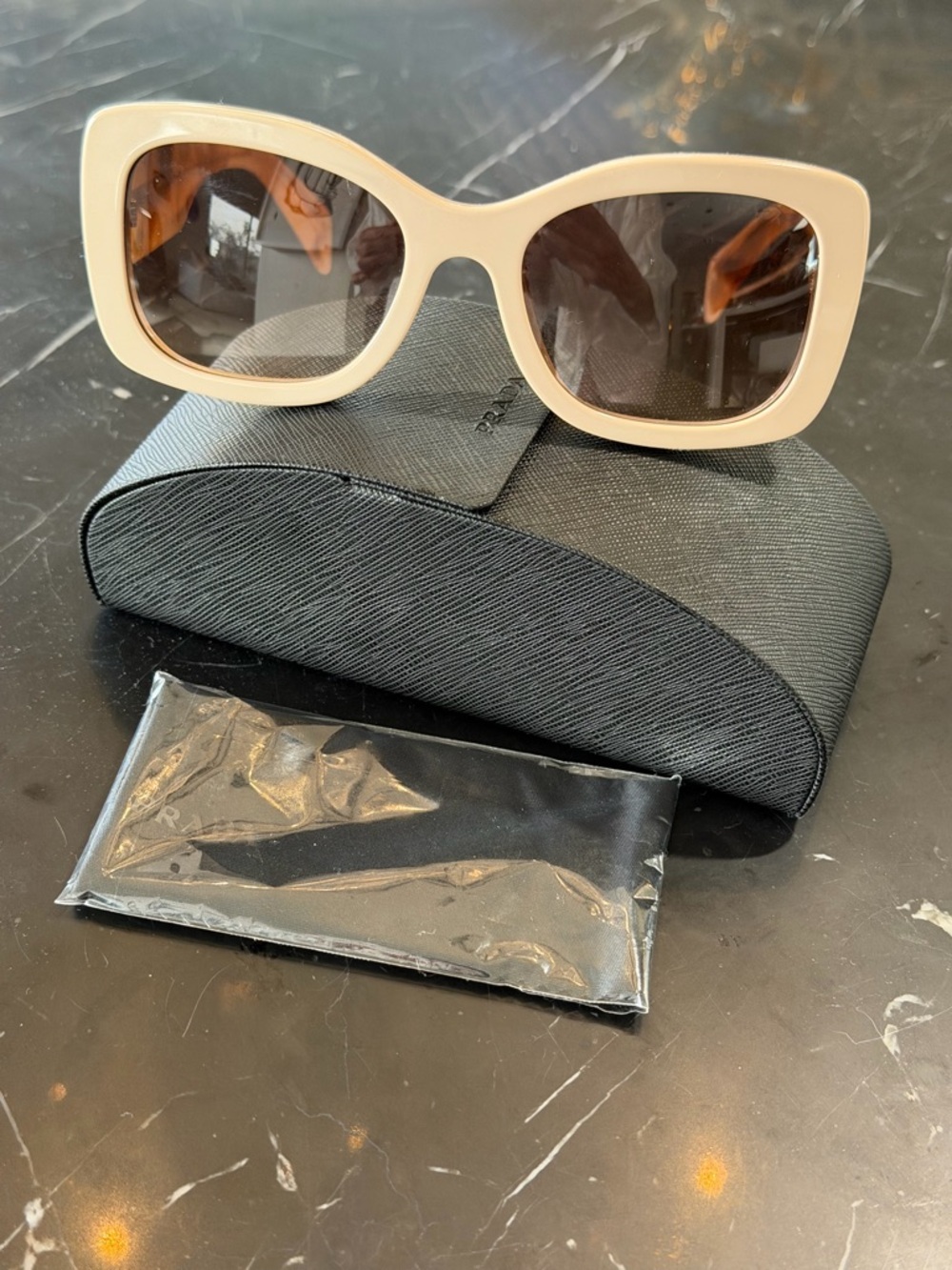 New Prada Nude Yellow Desert Frames with Brown Gradient Lenses